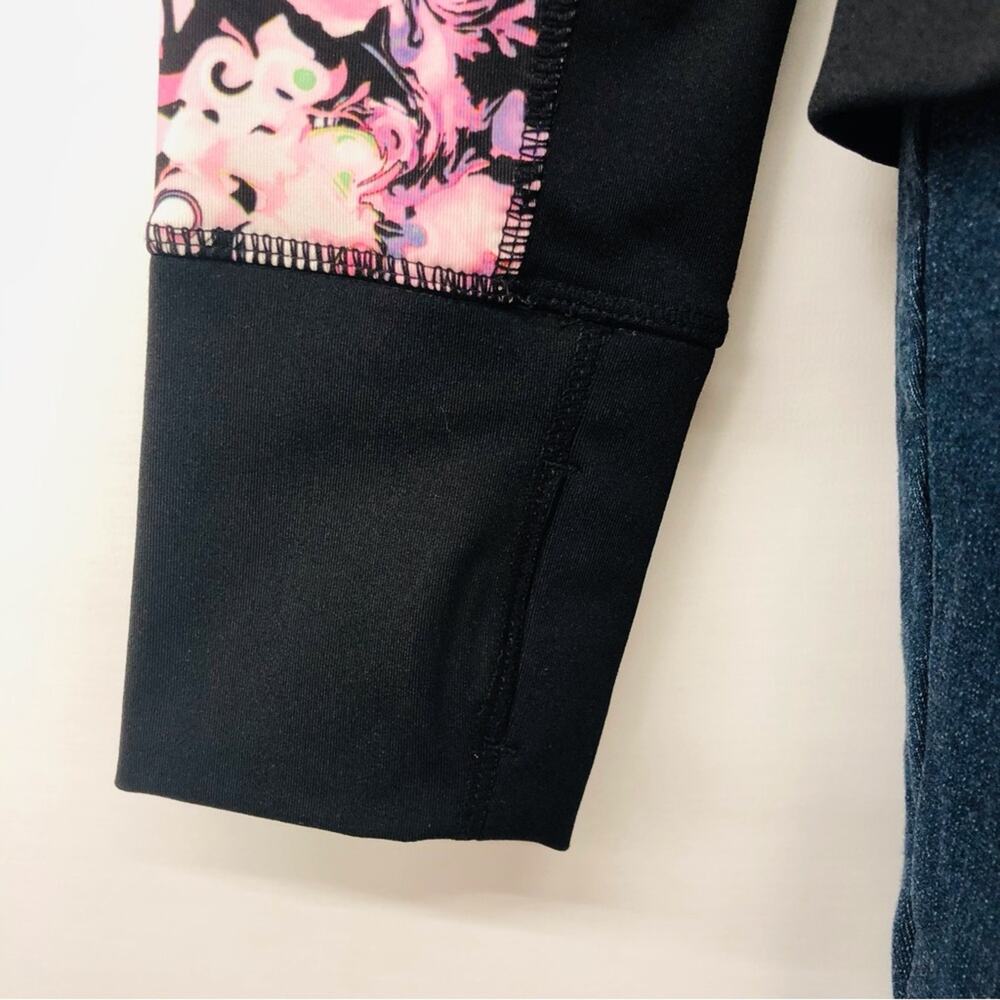 Cynthia Rowley Floral Black Zip Front Jacket Sporty Athletic Stylish - Picture 14 of 16